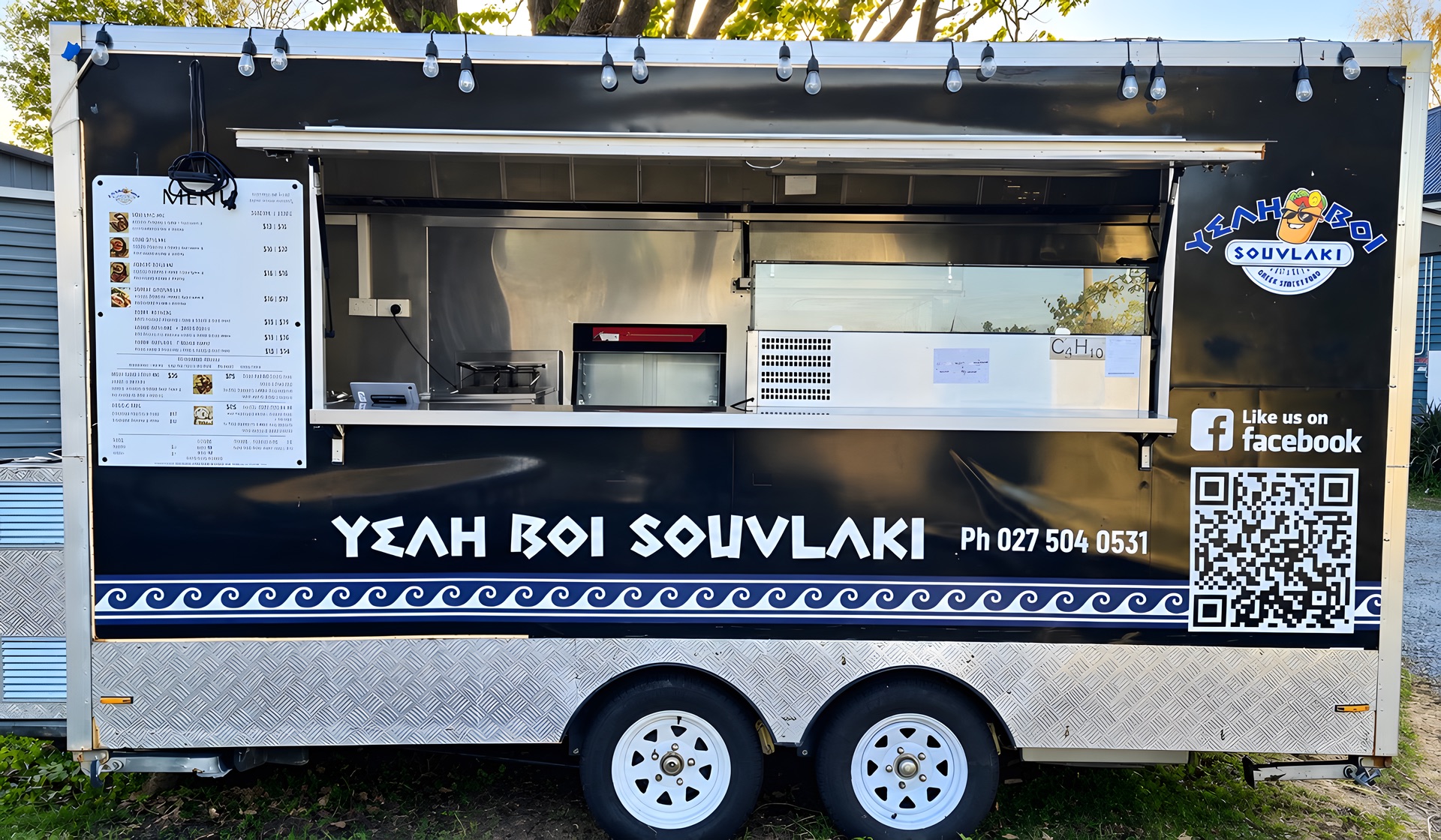 The Yeah Boi Souvlaki caravan in Rangiora
